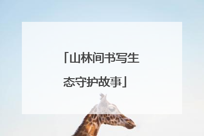 山林间书写生态守护故事