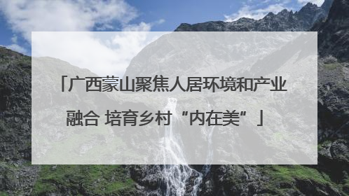 广西蒙山聚焦人居环境和产业融合 培育乡村“内在美”