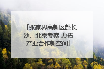 张家界高新区赴长沙、北京考察 力拓产业合作新空间