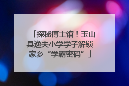 探秘博士馆！玉山县逸夫小学学子解锁家乡“学霸密码”
