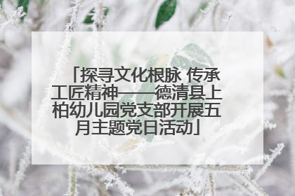 探寻文化根脉 传承工匠精神——德清县上柏幼儿园党支部开展五月主题党日活动