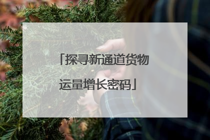 探寻新通道货物运量增长密码