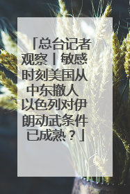 总台记者观察丨敏感时刻美国从中东撤人 以色列对伊朗动武条件已成熟？