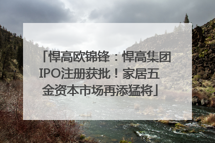 悍高欧锦锋：悍高集团IPO注册获批！家居五金资本市场再添猛将