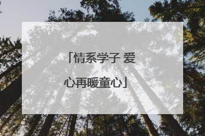 情系学子 爱心再暖童心
