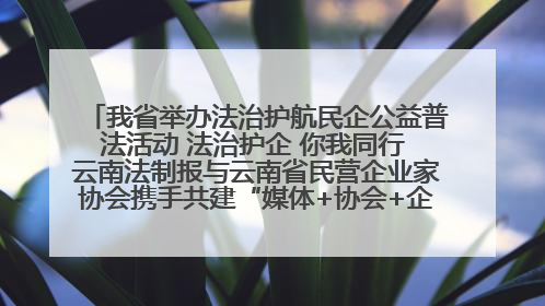 我省举办法治护航民企公益普法活动 法治护企 你我同行 云南法制报与云南省民营企业家协会携手共建“媒体+协会+企业”法治服务生态圈