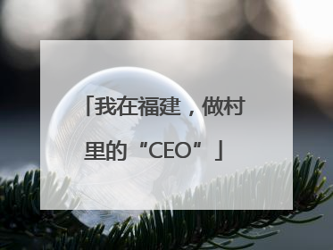 我在福建，做村里的“CEO”