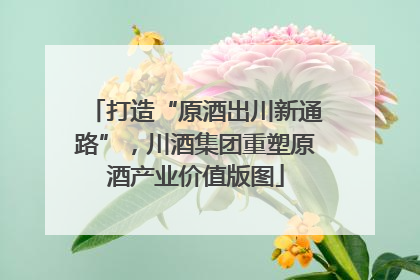 打造“原酒出川新通路”，川酒集团重塑原酒产业价值版图