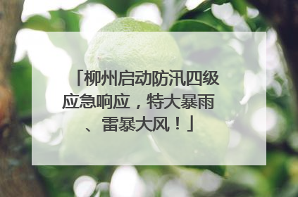 柳州启动防汛四级应急响应，特大暴雨、雷暴大风！