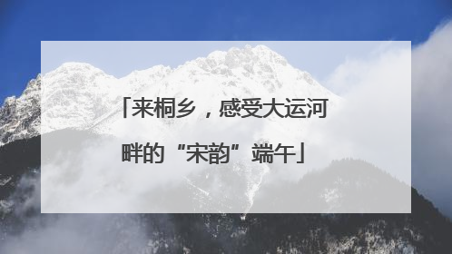 来桐乡，感受大运河畔的“宋韵”端午