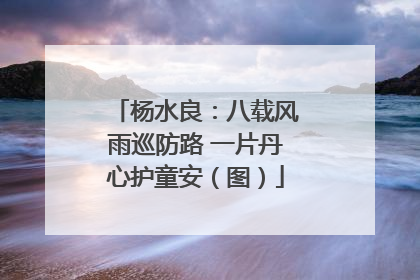 杨水良：八载风雨巡防路 一片丹心护童安（图）