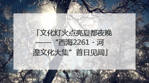 文化灯火点亮夏都夜晚——“西海2261・河湟文化大集”首日见闻