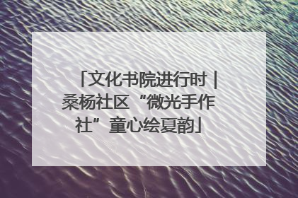 文化书院进行时｜桑杨社区“微光手作社”童心绘夏韵