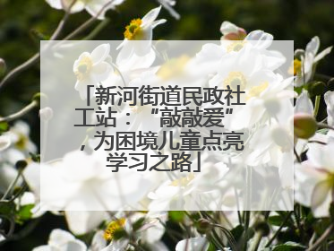新河街道民政社工站：“敲敲爱”，为困境儿童点亮学习之路