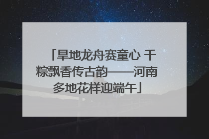 旱地龙舟赛童心 千粽飘香传古韵——河南多地花样迎端午