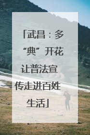 武昌：多“典”开花 让普法宣传走进百姓生活