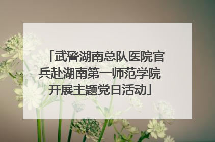 武警湖南总队医院官兵赴湖南第一师范学院开展主题党日活动