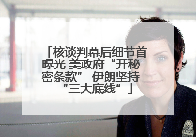核谈判幕后细节首曝光 美政府“开秘密条款” 伊朗坚持“三大底线”