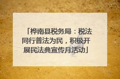 桦南县税务局：税法同行普法为民，积极开展民法典宣传月活动