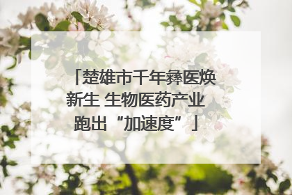 楚雄市千年彝医焕新生 生物医药产业跑出“加速度”