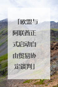 欧盟与阿联酋正式启动自由贸易协定谈判