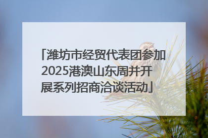 潍坊市经贸代表团参加2025港澳山东周并开展系列招商洽谈活动
