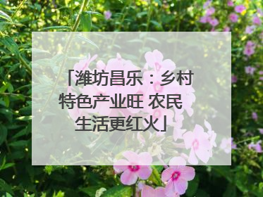 潍坊昌乐：乡村特色产业旺 农民生活更红火