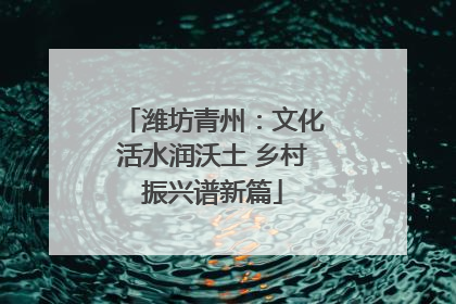 潍坊青州：文化活水润沃土 乡村振兴谱新篇