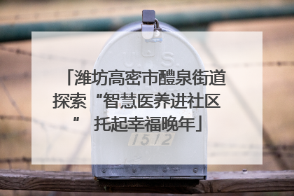 潍坊高密市醴泉街道探索“智慧医养进社区” 托起幸福晚年