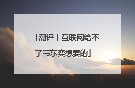潮评丨互联网给不了韦东奕想要的