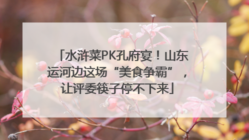 水浒菜PK孔府宴！山东运河边这场“美食争霸”，让评委筷子停不下来