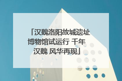 汉魏洛阳故城遗址博物馆试运行 千年汉魏 风华再现