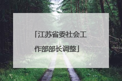 江苏省委社会工作部部长调整