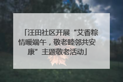 汪田社区开展“艾香粽情暖端午，敬老睦邻共安康”主题敬老活动
