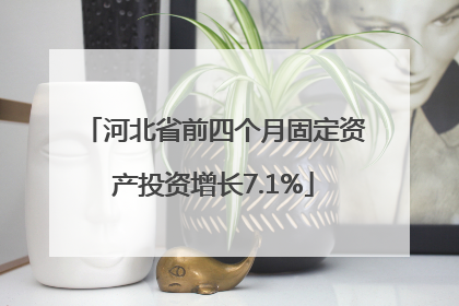 河北省前四个月固定资产投资增长7.1%