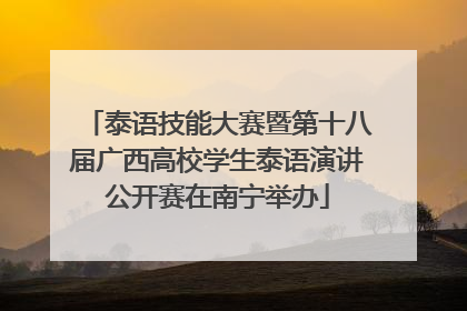 泰语技能大赛暨第十八届广西高校学生泰语演讲公开赛在南宁举办