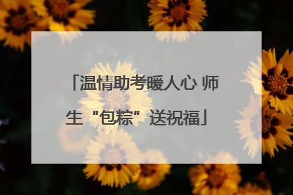 温情助考暖人心 师生“包粽”送祝福