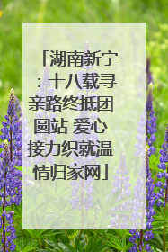 湖南新宁：十八载寻亲路终抵团圆站 爱心接力织就温情归家网