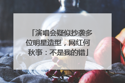 演唱会疑似抄袭多位明星造型，网红何秋亊：不是我的错
