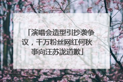 演唱会造型引抄袭争议，千万粉丝网红何秋亊向汪苏泷道歉