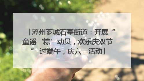 漳州芗城石亭街道：开展“童谣‘粽’动员，欢乐庆双节” 过端午，庆六一活动
