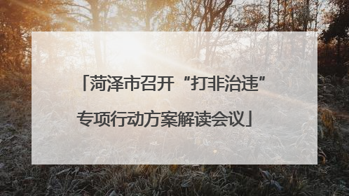 菏泽市召开“打非治违”专项行动方案解读会议
