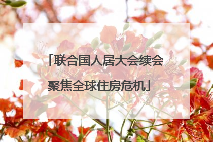 联合国人居大会续会聚焦全球住房危机