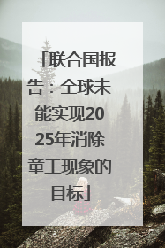 联合国报告：全球未能实现2025年消除童工现象的目标