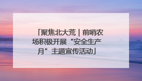 聚焦北大荒｜前哨农场积极开展“安全生产月”主题宣传活动