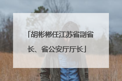 胡彬郴任江苏省副省长、省公安厅厅长