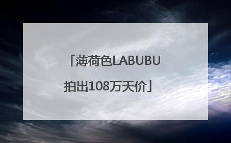 薄荷色LABUBU拍出108万天价