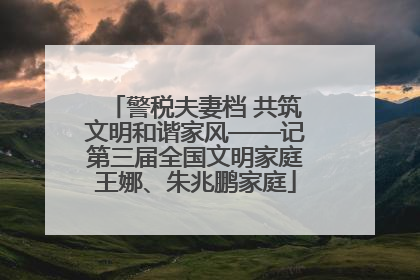 警税夫妻档 共筑文明和谐家风——记第三届全国文明家庭王娜、朱兆鹏家庭