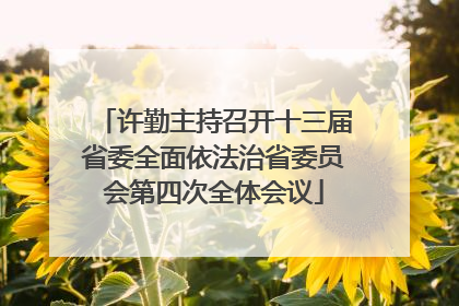许勤主持召开十三届省委全面依法治省委员会第四次全体会议
