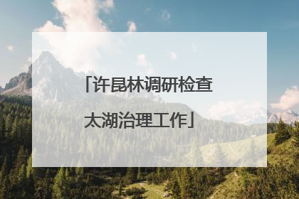 许昆林调研检查太湖治理工作